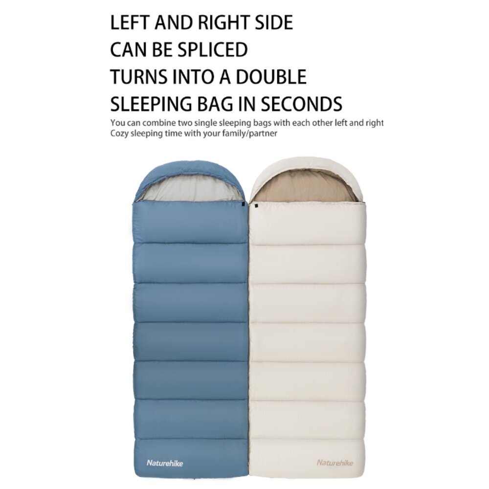 Naturehike puuvillane magamiskott BE400 koos kapuutsi ja USB soojendusega (vasakpoolne) hind ja info | Magamiskotid | kaup24.ee