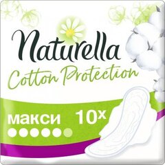 Hügieenisidemed Naturella Cotton Protection, Maxi, 10 tk hind ja info | Tampoonid, hügieenisidemed, menstruaalanumad | kaup24.ee