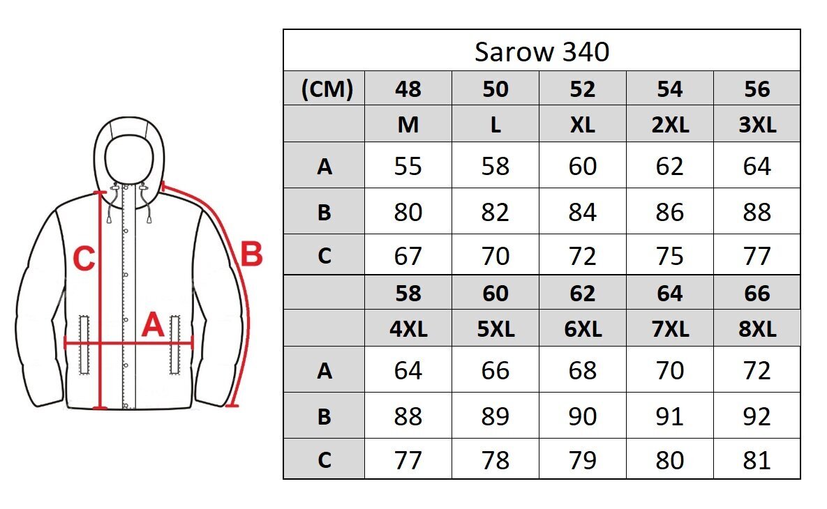 Jope meestele Sarow 340, hall hind ja info | Meeste joped | kaup24.ee