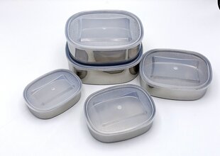 Контейнеры с крышкой для хранения продуктов питания 5 шт. цена и информация | Посуда для хранения еды | kaup24.ee