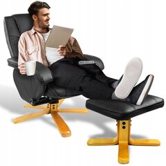 Массажное кресло с подставкой для ног Sofotel, черное цена и информация | Кресла в гостиную | kaup24.ee