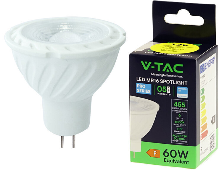 LED lamp 12V MR16/GU5.3/6W/445lm VT257-3K цена и информация | Lambipirnid, lambid | kaup24.ee