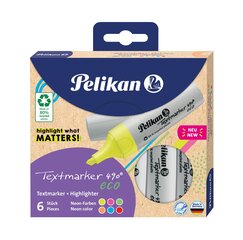 Tekstimarkerite komplekt Pelikan, 6 tk hind ja info | Kirjatarbed | kaup24.ee