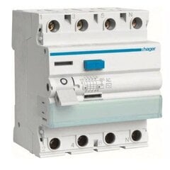 Автоматический выключатель остаточного тока CDC440J 40A 30mA AC 4P Hager цена и информация | Выключатели, розетки | kaup24.ee