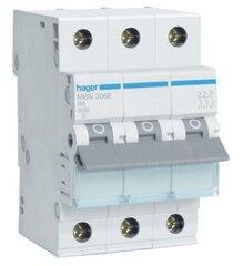 Автоматический выключатель MCN310E 3P с перегрузкой по току C10 Hager цена и информация | Выключатели, розетки | kaup24.ee