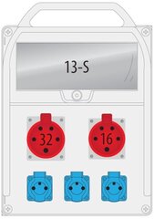 Jaotusseade - B.18.380-12 R-BOX 380R 1x16A/5P 1x32A/5P 3x230V 13S цена и информация | Выключатели, розетки | kaup24.ee