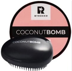 Komplekt: taastav juuksemask kookosõliga Byrokko Coconut Bomb ja masseeriv juuksehari hind ja info | Juuksepalsamid | kaup24.ee