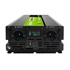 Green Cell PowerInverter LCD 24 V 3000W|60000W vehicle inverter with display - pure sine wave цена и информация | Преобразователи, инверторы | kaup24.ee