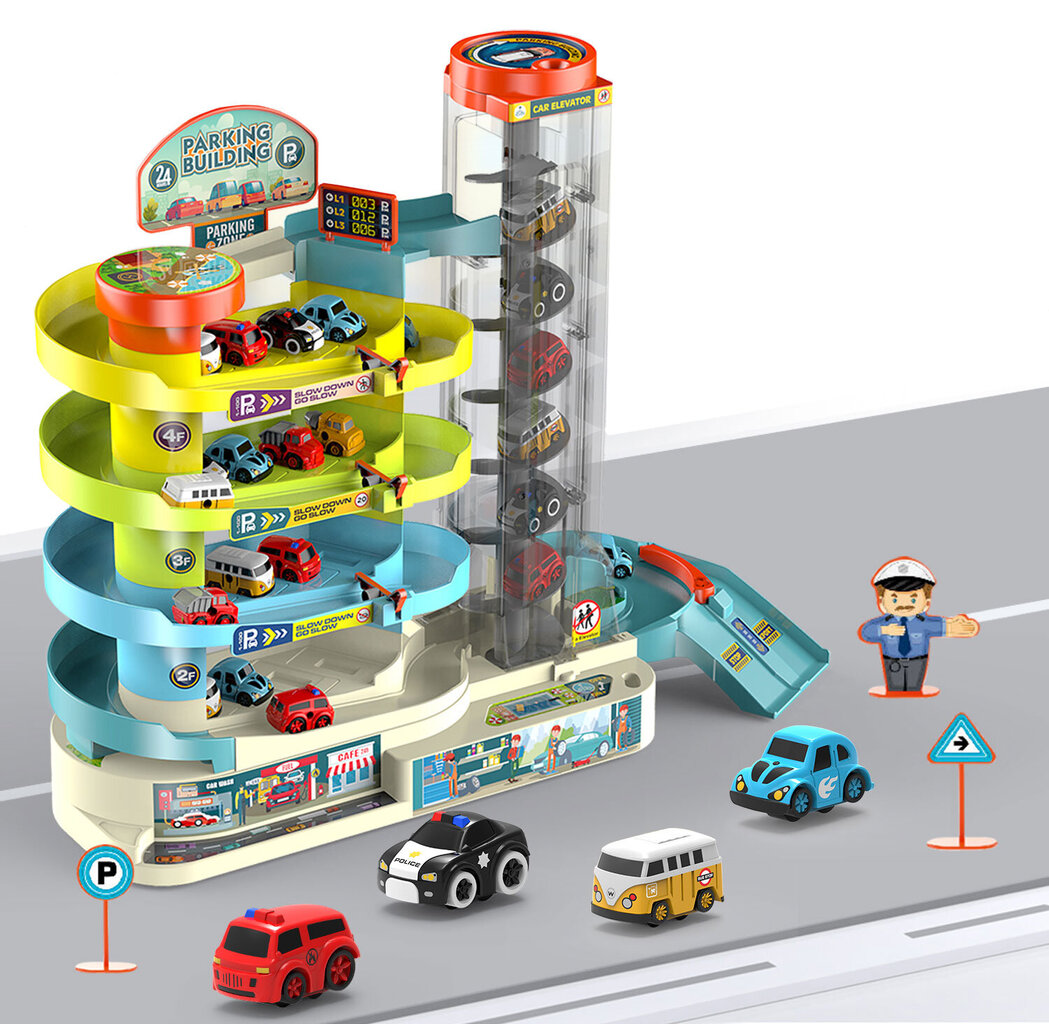 Parkla garaaži, lifti ja AIG autodega цена и информация | Poiste mänguasjad | kaup24.ee