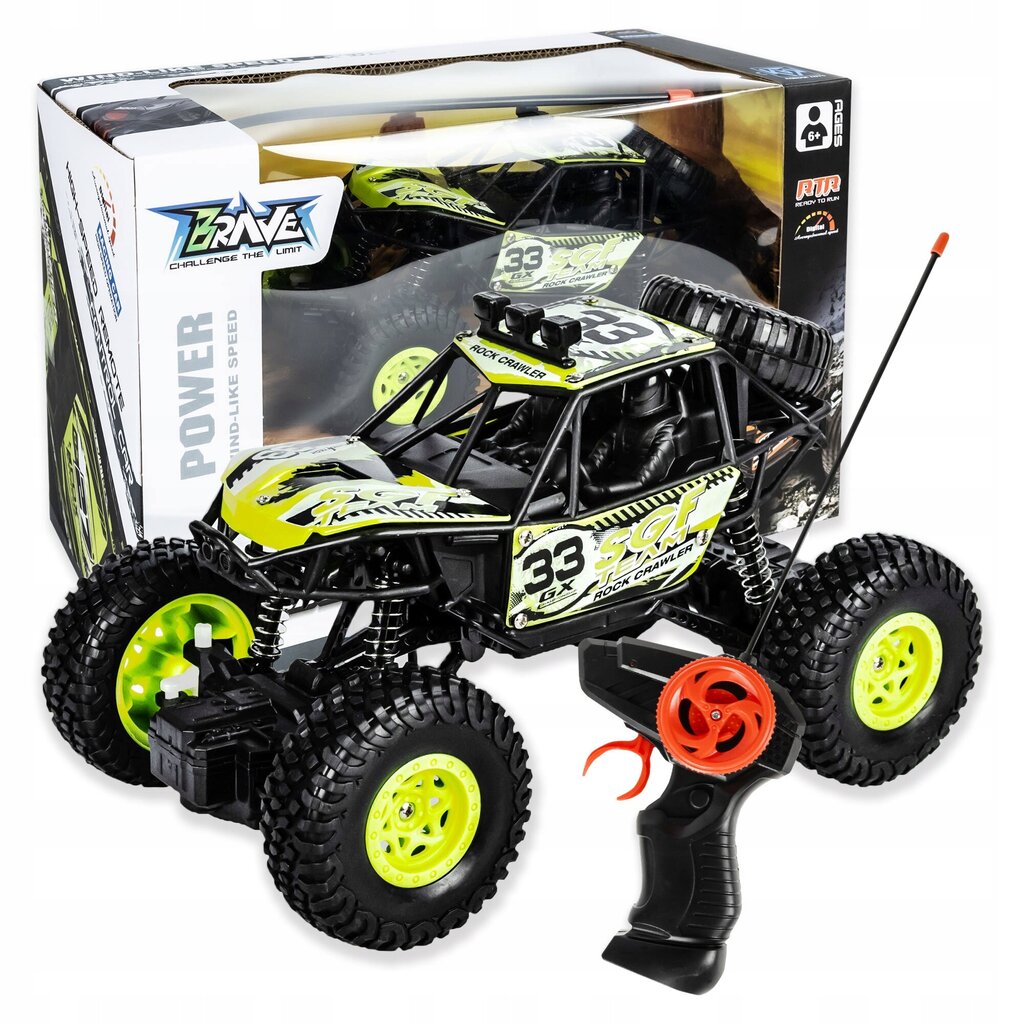 Kaugjuhitav auto off-road Rock Crawler RC, roheline hind ja info | Poiste mänguasjad | kaup24.ee