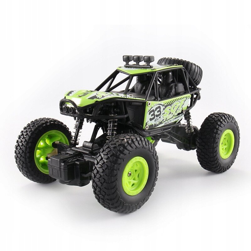 Kaugjuhitav auto off-road Rock Crawler RC, roheline hind ja info | Poiste mänguasjad | kaup24.ee