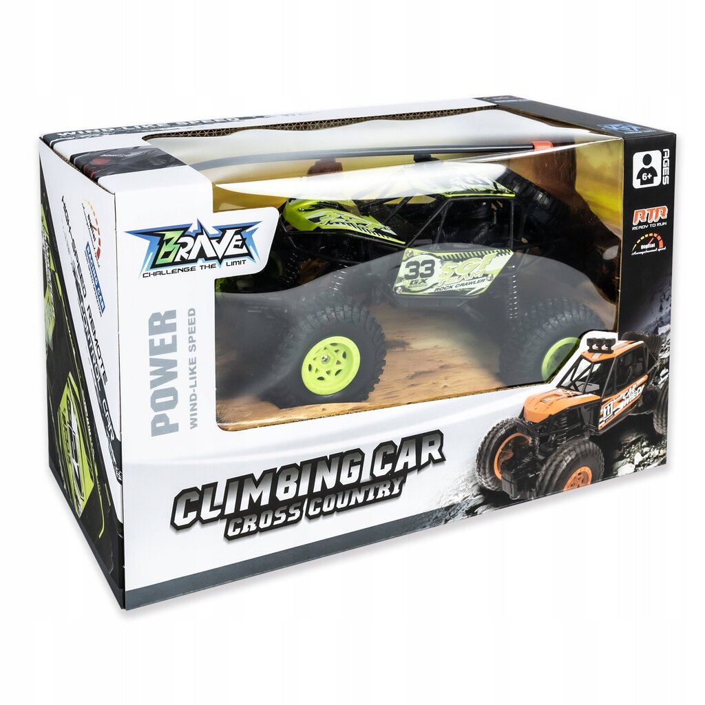 Kaugjuhitav auto off-road Rock Crawler RC, roheline hind ja info | Poiste mänguasjad | kaup24.ee