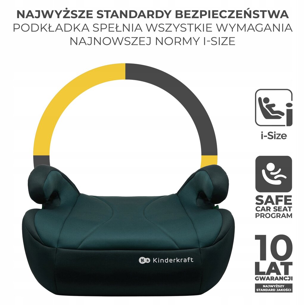 Turvaiste Kinderkraft i-Boost, 15-36 kg, roheline цена и информация | Turvatoolid | kaup24.ee