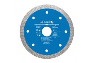 Алмазный диск для керамической плитки 115 мм, HT6D721, Hogert цена и информация | Механические инструменты | kaup24.ee