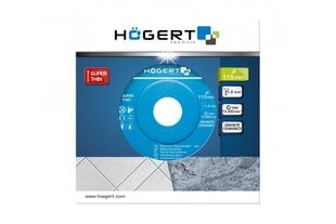 Teemantketas keraamilistele plaatidele 115 mm, HT6D721, Hogert hind ja info | Käsitööriistad | kaup24.ee