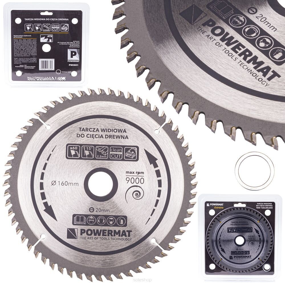 Ketassae tera, Powermat, 160 x 20 x 60 mm цена и информация | Elektrilised saed, mootorsaed ja tarvikud | kaup24.ee