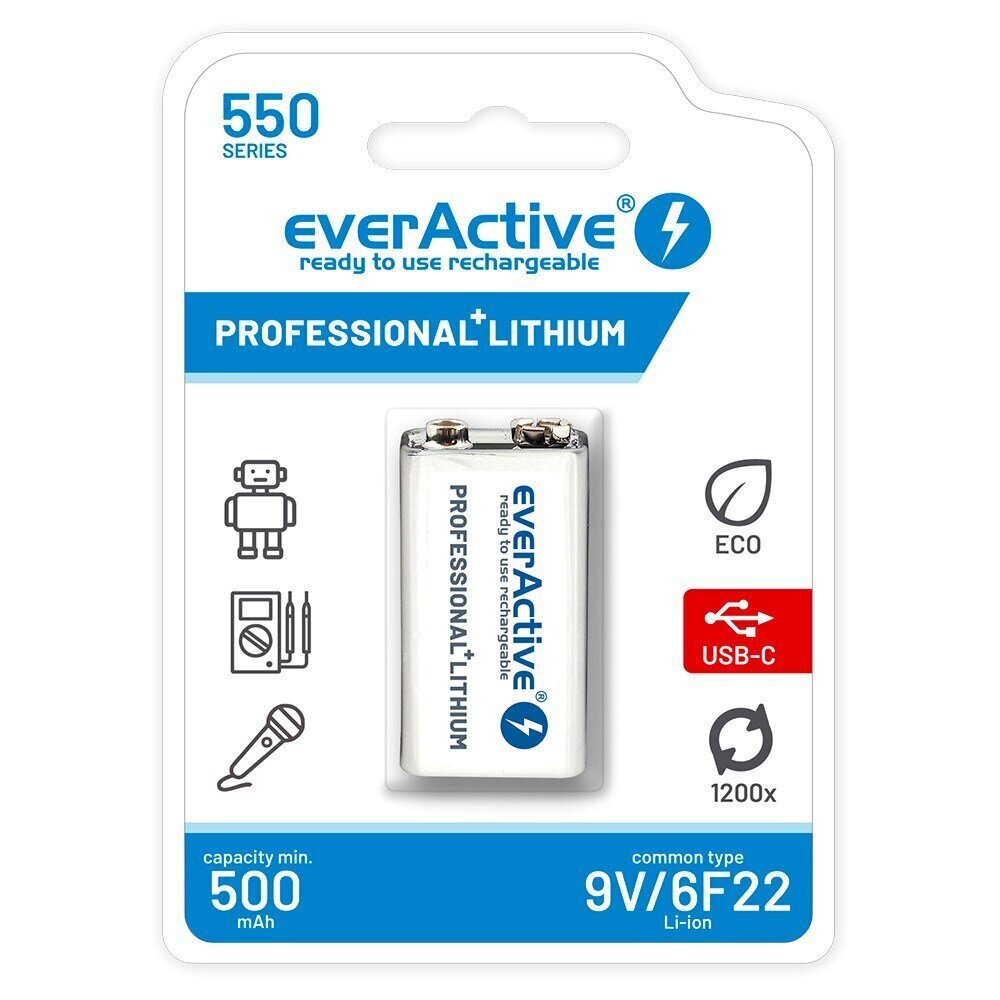 EverActive 6F22/9V 550 mAh цена и информация | Patareid | kaup24.ee