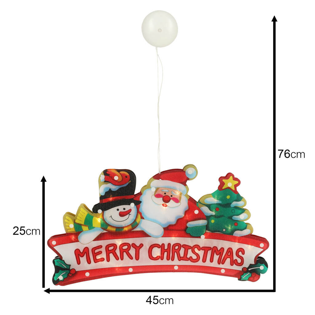 Jõulukaunistus LED-valgustusega Merry Christmas, 45 cm цена и информация | Jõulukaunistused | kaup24.ee