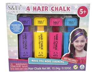 Lastele mõeldud juuksevärvipliiatsid S&Li Cosmetics My Beauty Hair, 4 tk. цена и информация | Косметика для мам и детей | kaup24.ee