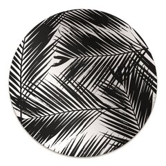 Ümmargune Põrandat kaitsev matt Decormat Mustad palmilehed, 100 cm цена и информация | Офисные кресла | kaup24.ee