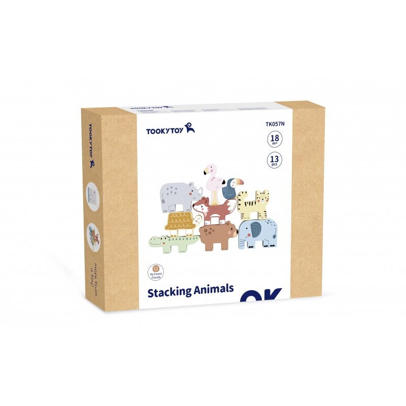 Puidust Montessori loomapuzzle 9 tükki, TOOKY TOY hind ja info | Imikute mänguasjad | kaup24.ee