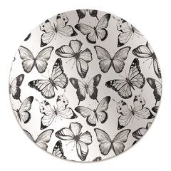 Ümmargune Põrandat kaitsev matt Decormat Must-valge liblikas, 100 cm hind ja info | Kontoritoolid | kaup24.ee