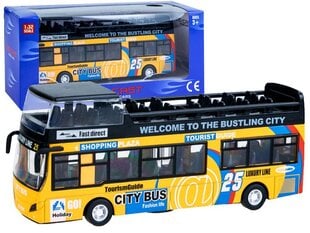 Металлический двухэтажный автобус со звуковыми и световыми эффектами, желтый цена и информация | Игрушки для мальчиков | kaup24.ee