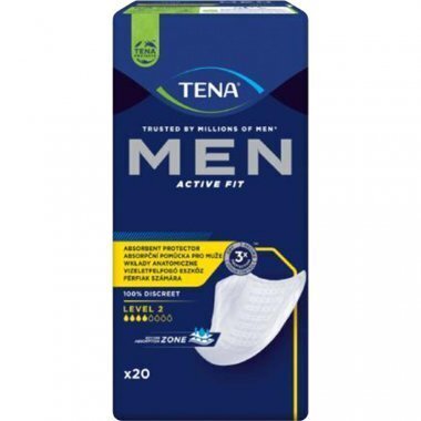 Uroloogilised sidemed meestele Tena Men Active Fit, tase 2, 20 tk цена и информация | Mähkmed, hügieenisidemed, ühekordsed linad täiskasvanutele | kaup24.ee