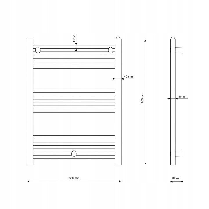 Vannitoa radiaator redelradiaator Puerto valge 50/80 cm hind ja info | Vannitoa radiaatorid ja käterätikuivatid | kaup24.ee