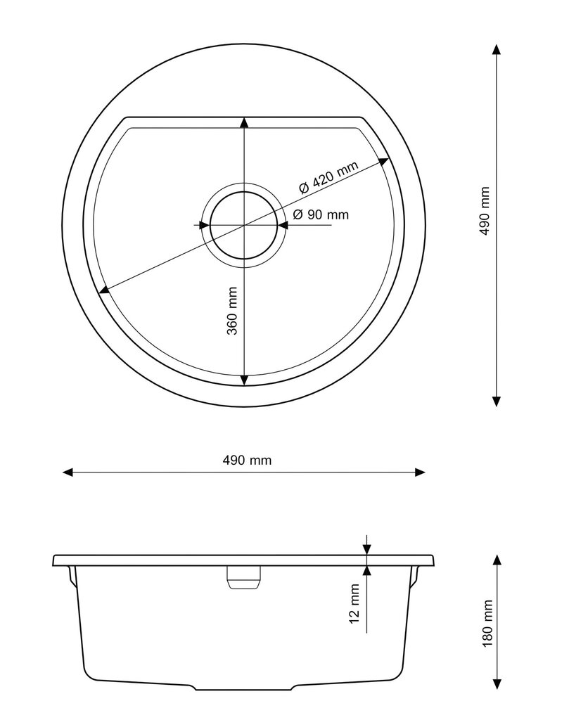 Graniidist valamu ümmargune Arno цена и информация | Köögivalamud | kaup24.ee