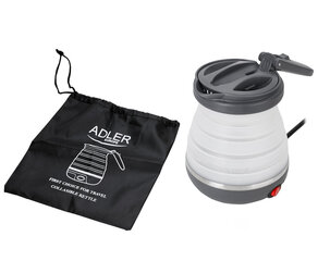 Силиконовый складной дорожный чайник, Adler, 0,6 л. цена и информация | Чайники, кофейники | kaup24.ee