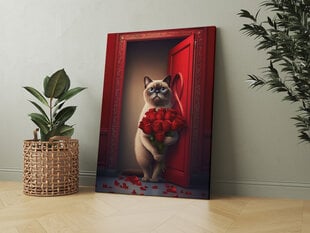 Кошечка с цветами цена и информация | Настенные деревянные декорации | kaup24.ee