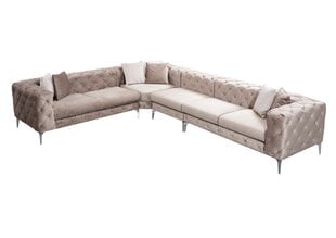 Угловой диван COMO - L-образный мягкий уголок (цвет: бежевый, оттоманка: справа) цена и информация | Угловые диваны | kaup24.ee