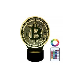 3D LED öövalgusti koos puldiga - Bitcoin hind ja info | Peokaunistused | kaup24.ee
