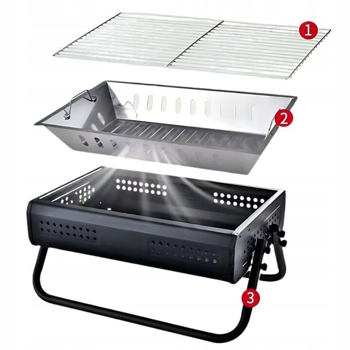 Fluxar KP126 kaasaskantav grill 48 x 28 cm hind ja info | Grillid | kaup24.ee