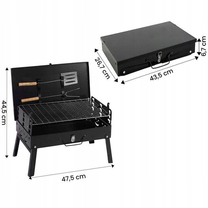 Fluxar KP111 kaasaskantav grill 43 x 26,5 cm hind ja info | Grillid | kaup24.ee