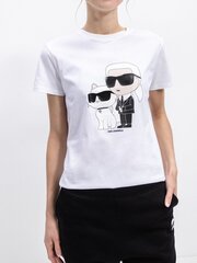 Футболка Karl Lagerfeld Ikonik Rhinestone White 230W1770 563759989, бепый цена и информация | Женские футболки | kaup24.ee