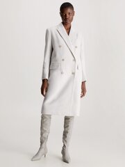 Calvin Klein Mantel naistele Melton Wool Double Breasted Rainy Day 560077204, valge hind ja info | Naiste mantlid | kaup24.ee