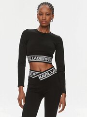 Майка с длинными рукавами Karl Lagerfeld Skinny Fit Black 240W1716 563760014, черный цена и информация | Женские блузки, рубашки | kaup24.ee