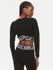 Майка с длинными рукавами Karl Lagerfeld Skinny Fit Black 240W1716 563760014, черный цена и информация | Женские блузки, рубашки | kaup24.ee