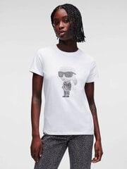 Футболка Karl Lagerfeld Ikonik Rhinestone White 230W1770 563759989, бепый цена и информация | Женские футболки | kaup24.ee