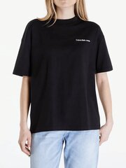 Футболка CALVIN KLEIN JEANS Embroidered Slogan Boyfriend Black J20J223701BEH 560077509 цена и информация | Футболка женская | kaup24.ee