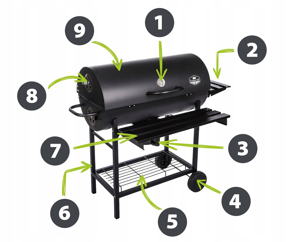 Grill Five-Star Grill&Chill, 115x71 cm, must hind ja info | Grillid | kaup24.ee