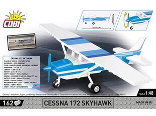 COBI - Plastkonstruktorid Cessna 172 Skyhawk-White-Blue, 1/48, 26622 цена и информация | Конструкторы и кубики | kaup24.ee