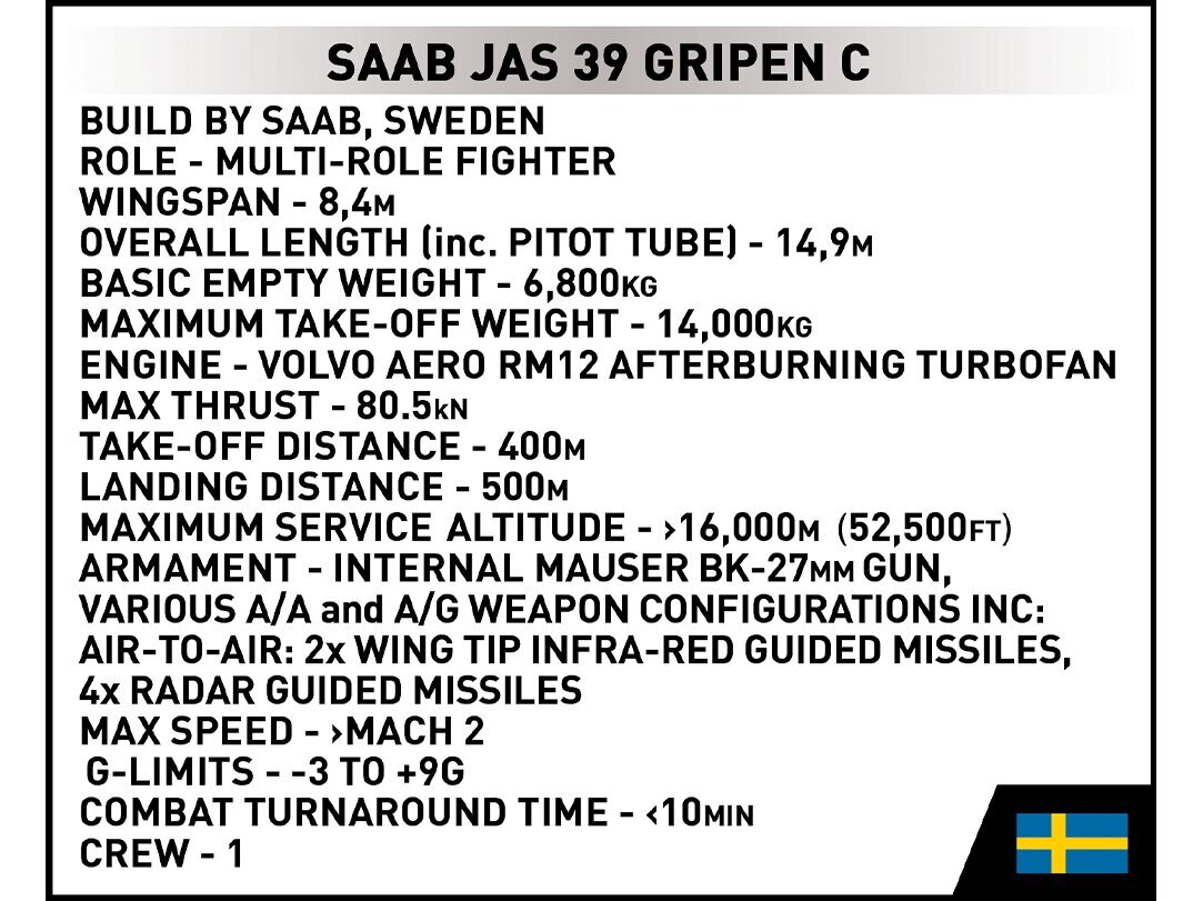 Plastkonstruktorid Saab JAS 39 Gripen C, 1/48, 5828 hind ja info | Klotsid ja konstruktorid | kaup24.ee