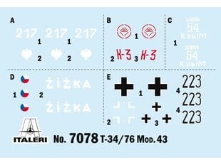 Mudelikomplekt Italeri T-34/76 Model 1943 hind ja info | Klotsid ja konstruktorid | kaup24.ee