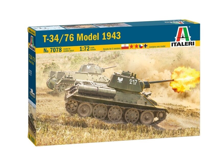 Mudelikomplekt Italeri T-34/76 Model 1943 цена и информация | Klotsid ja konstruktorid | kaup24.ee