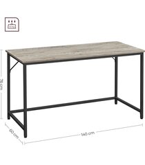 Письменный стол Vasagle, 140 x 60 x 75 см, серый цена и информация | Столы-консоли | kaup24.ee