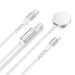 USB кабель Hoco CW54 2in1 USB-C to Lightning/Apple Watch 1.2 м, белый цена и информация | Кабели для телефонов | kaup24.ee