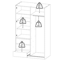 Шкаф Aatrium Naia, 118x60x200 см, коричневый цена и информация | Шкафы | kaup24.ee